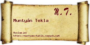Muntyán Tekla névjegykártya